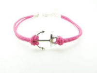 Antique Vintage Silver Small Anchor Bracelet with Pink Rope Adjustable Cuff Bracelet Vintage Bracelet 995s Antique Vintage Silver Small Anchor Bracelet with Pink Rope Adjustable Cuff Bracelet Vintage Bracelet 995s