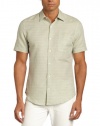 Perry Ellis Men's Short Sleeve Space Dye Woven Shirt