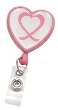 Pink Badge Reel w/ Domed Awareness Label, Clear Vinyl Strap & Swivel Spring Clip. 2120-7630 Pink Badge Reel w/ Domed Awareness Label, Clear Vinyl Strap & Swivel Spring Clip. 2120-7630