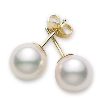 14k Gold 8-9mm Perfect Round White Cultured Freshwater Pearl High Luster Stud Earring AAA Quality. 14k Gold 8-9mm Perfect Round White Cultured Freshwater Pearl High Luster Stud Earring AAA Quality.