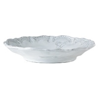 Handmade from Venetian terra marrone, or brown clay, this pretty white bowl is embellished with a rustically feminine lace motif. Handmade from Venetian terra marrone, or brown clay, this pretty white bowl is embellished with a rustically feminine lace motif.