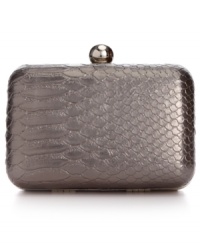An exotic example of evening style, this posh, python print design from Style&co. takes center stage in rich metallic with silver-tone shoulder strap that can be discretely hidden within. Stows cards, cash, keys and lipstick with ease.