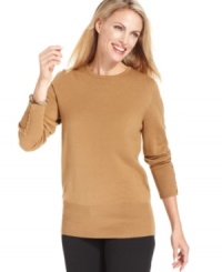 JM Collection's cozy sweater features a flattering fit and goldtone buttons at the cuffs for a touch of glamor. It's priced right, too! JM Collection's cozy sweater features a flattering fit and goldtone buttons at the cuffs for a touch of glamor. It's priced right, too!