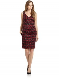 THE LOOKArgyle print design V-neckSleeveless Banded waist with gathered detailsSide zip closureTHE FITAbout 35 from shoulder to hemTHE MATERIALCotton/elastanePartially linedCARE & ORIGINDry cleanImportedModel shown is 5'9 (175cm) wearing US size 4. THE LOOKArgyle print design V-neckSleeveless Banded waist with gathered detailsSide zip closureTHE FITAbout 35 from shoulder to hemTHE MATERIALCotton/elastanePartially linedCARE & ORIGINDry cleanImportedModel shown is 5'9 (175cm) wearing US size 4.