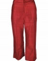 LAUREN by Ralph Lauren Women's Cropped Silk Pants Misses 10P Red