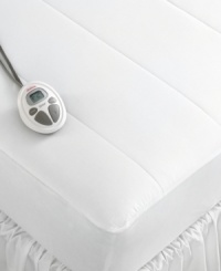 Transform your bed into a cozy retreat with Sunbeam's heated quilted mattress pad, boasting vertical, channeled quilting with the comfort of consistent warmth. The skirt fits snugly and securely to your mattress with the help of Stay Tech™ gripper technology. Transform your bed into a cozy retreat with Sunbeam's heated quilted mattress pad, boasting vertical, channeled quilting with the comfort of consistent warmth. The skirt fits snugly and securely to your mattress with the help of Stay Tech™ gripper technology.