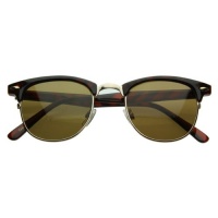 Vintage Half Frame Clubmaster Wayfarers Style Classic Optical RX Sunglasses (Tortoise Gold) Vintage Half Frame Clubmaster Wayfarers Style Classic Optical RX Sunglasses (Tortoise Gold)