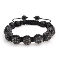 Bling Jewelry Black Crystal Shamballa Inspired Bracelet Black Faceted Onyx 12mm Bling Jewelry Black Crystal Shamballa Inspired Bracelet Black Faceted Onyx 12mm