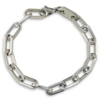 Stainless Steel Open Link Mens Bracelet. 8 1/2 Inches. Stainless Steel Open Link Mens Bracelet. 8 1/2 Inches.