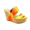 Nine West Larysa Open Toe Wedge Sandals Shoes Orange Womens