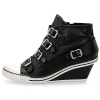 Ash Women's Genial Fashion Sneaker,Black,38 EU/8 M US