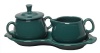 Fiesta Covered Creamer and Sugar Set with Tray, Evergreen