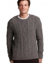 Vince Gray Wool Crewneck Sweater Large L Thick Ribbed Cabled