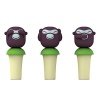 These hand-decorated bottle stoppers stylishly cap off any unused beverages.