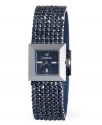 Indulge yourself with the luxury of this dark and decadent Elis watch by Swarovski. Jet hematite crystal mesh bracelet and square stainless steel case. Matte gray dial with circular sunray pattern features crystal accents at three, six and nine o'clock, logo at twelve o'clock and two hands. Swiss quartz movement. Water resistant to 30 meters. Two-year limited warranty. Indulge yourself with the luxury of this dark and decadent Elis watch by Swarovski. Jet hematite crystal mesh bracelet and square stainless steel case. Matte gray dial with circular sunray pattern features crystal accents at three, six and nine o'clock, logo at twelve o'clock and two hands. Swiss quartz movement. Water resistant to 30 meters. Two-year limited warranty.