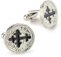 The Vatican Library Collection Men's Black Cross Cufflinks The Vatican Library Collection Men's Black Cross Cufflinks