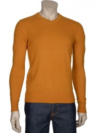 Vince Mens Cashmere V-Neck Sweater Large X-Large XL Mens Burnt Orange Long Sleeves Vince Mens Cashmere V-Neck Sweater Large X-Large XL Mens Burnt Orange Long Sleeves
