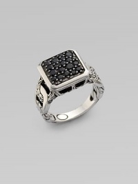 From the Classic Chain Collection. A signature chain band with a square black sapphire pavé setting.Black sapphire Sterling silver Width, about ½ Made in Bali Additional Information Women's Ring Size Guide From the Classic Chain Collection. A signature chain band with a square black sapphire pavé setting.Black sapphire Sterling silver Width, about ½ Made in Bali Additional Information Women's Ring Size Guide