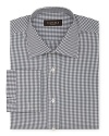 Canali Grey Gingham Check Dress Shirt - Contemporary Fit