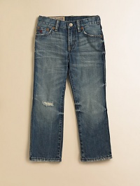 Vintage slim-fitting denim are perfect for back-to-school cool in a classic wash and a worn-in look.Front button closureWaistband with belt loopsZip flyFive-pocket styleCottonMachine washImported Vintage slim-fitting denim are perfect for back-to-school cool in a classic wash and a worn-in look.Front button closureWaistband with belt loopsZip flyFive-pocket styleCottonMachine washImported