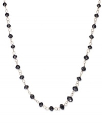 An elegant combination. Faceted black diamond beads (7 ct. t.w.) enhance the appeal of this link necklace, set in 14k gold. Approximate length: 17 inches. An elegant combination. Faceted black diamond beads (7 ct. t.w.) enhance the appeal of this link necklace, set in 14k gold. Approximate length: 17 inches.