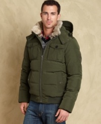 Look like you are ready for your Everest ascent when your going out in this exploration-inspired puffer coat from Tommy Hilfiger. Look like you are ready for your Everest ascent when your going out in this exploration-inspired puffer coat from Tommy Hilfiger.