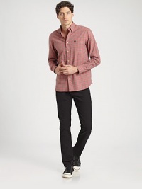 Five-pocket styling and an ultra-slim fit captures the essence of this overdyed cotton denim jean.Five-pocket styleInseam, about 34CottonMachine washMade in USA Five-pocket styling and an ultra-slim fit captures the essence of this overdyed cotton denim jean.Five-pocket styleInseam, about 34CottonMachine washMade in USA