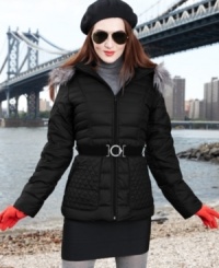 The North Face's Parkina jacket features two types of quilting and a chic belt for a look that's as sophisticated as it is warm. The North Face's Parkina jacket features two types of quilting and a chic belt for a look that's as sophisticated as it is warm.