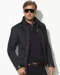 Far from your average bike jacket, this trim reimagining of the classic staple features ample pockets, sophisticated tonal piecing and luxe leather detailing at the collar, neck and wrists. Far from your average bike jacket, this trim reimagining of the classic staple features ample pockets, sophisticated tonal piecing and luxe leather detailing at the collar, neck and wrists.