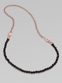 From the Pop Superstud Collection. A delightful marriage of materials, this long strand combines a bold chain of rose goldplated sterling silver with a strand of faceted smoky quartz beads, joined by baroque accents set with soft rose quartz.Smoky quartz and rose quartzRose goldplated sterling silverLength, about 30Imported From the Pop Superstud Collection. A delightful marriage of materials, this long strand combines a bold chain of rose goldplated sterling silver with a strand of faceted smoky quartz beads, joined by baroque accents set with soft rose quartz.Smoky quartz and rose quartzRose goldplated sterling silverLength, about 30Imported