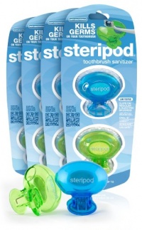 Steripod Clip-on Toothbrush Sanitizer (8 Steripods) 4 x 2 Pack Green/Blue Steripod Clip-on Toothbrush Sanitizer (8 Steripods) 4 x 2 Pack Green/Blue