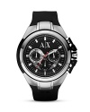 For the detail-oriented, Armani Exchange's silicone-strapped chronograph strikes a bold balance between sporty and sleek. Slip it on to add a contemporary pop to a bare wrist.