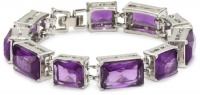 Nine West BLING IT ON Silver-Tone Purple Stone Flex Bracelet Nine West BLING IT ON Silver-Tone Purple Stone Flex Bracelet