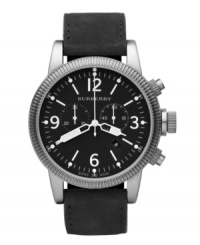 This Burberry timepiece features precise chronograph movement perfected by Swiss watchmaking experts. This Burberry timepiece features precise chronograph movement perfected by Swiss watchmaking experts.