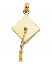 Commemorate an exceptional moment. Give your grad the perfect gift with this polished graduation cap charm.Crafted in 14k gold Chain not included. Approximate length: 1-1/5 inches. Approximate width: 3/5 inch.