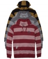 Thick, rugby-style stripes give the hoodie a whole new game: Hooded pullover with kangaroo pocket from LRG.