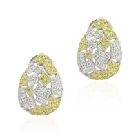 Ryssa925 Micropave Series - Sterling Silver & Sworovski Cubic Zirconia Duo-Color Emerging Egg Earrings Ryssa925 Micropave Series - Sterling Silver & Sworovski Cubic Zirconia Duo-Color Emerging Egg Earrings