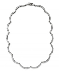 Add statement-making sparkle to your look. B. Brilliant's dazzling necklaces incorporates round-cut cubic zirconias (8 ct. t.w.) in sterling silver. Approximate length: 17 inches. Add statement-making sparkle to your look. B. Brilliant's dazzling necklaces incorporates round-cut cubic zirconias (8 ct. t.w.) in sterling silver. Approximate length: 17 inches.