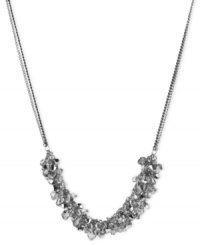 Kenneth Cole New York breaks out the beads in this frontal necklace. Crafted from silver-tone mixed metal, the necklace is adorned with beads in clever clusters. Approximate length: 17 inches + 3-inch extender. Approximate drop: 1/2 inch. Kenneth Cole New York breaks out the beads in this frontal necklace. Crafted from silver-tone mixed metal, the necklace is adorned with beads in clever clusters. Approximate length: 17 inches + 3-inch extender. Approximate drop: 1/2 inch.