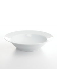 Timeless, elegant and durable, this rimmed pasta serving bowl features a silky smooth white body and shiny clear glaze. A picture-perfect host for spaghetti, ziti or lo mein, this versatile table topper is an easy match for almost any dinnerware and decor. Timeless, elegant and durable, this rimmed pasta serving bowl features a silky smooth white body and shiny clear glaze. A picture-perfect host for spaghetti, ziti or lo mein, this versatile table topper is an easy match for almost any dinnerware and decor.