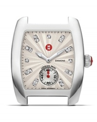 Combining stainless steel and diamond markers, this watch from Michele proves practical accessories can have a glamourous side. Combining stainless steel and diamond markers, this watch from Michele proves practical accessories can have a glamourous side.