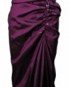 Xscape by Joanna Chen Women's Beaded Taffeta Long Dress 8 Magenta