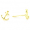 Gold Anchor Stud Earrings