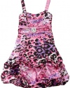 Ruby Rox Kids Girls 7-16 Leopard Pick-Up Dress, Pink/Black, 8