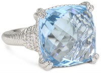Judith Ripka Giftables All Sterling Silver Blue Cushion Stone Ring, Size 8 Judith Ripka Giftables All Sterling Silver Blue Cushion Stone Ring, Size 8