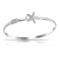 Bling Jewelry 925 Sterling Silver Nautical Starfish Bangle Bracelet 7.5 Inch Bling Jewelry 925 Sterling Silver Nautical Starfish Bangle Bracelet 7.5 Inch