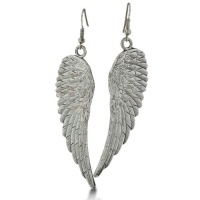 Vintage Inspired Silver Tone Angel Wing Earrings Vintage Inspired Silver Tone Angel Wing Earrings