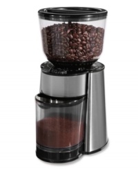 The daily grind just got a major boost. This heavy-duty coffee grinder with removable bean hopper blends up a precision gourmet brew packed with powerful flavor and rich notes, taking your day-to-day from ordinary to extraordinary. Holds 1/2 pound of beans and features 18 different grind selections for superior results catered to your specifications. 1-year limited warranty. Model BVMC-BMH23. The daily grind just got a major boost. This heavy-duty coffee grinder with removable bean hopper blends up a precision gourmet brew packed with powerful flavor and rich notes, taking your day-to-day from ordinary to extraordinary. Holds 1/2 pound of beans and features 18 different grind selections for superior results catered to your specifications. 1-year limited warranty. Model BVMC-BMH23.