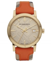 Burberry brings its iconic patterns and style to this precise and handsome timepiece. Burberry brings its iconic patterns and style to this precise and handsome timepiece.