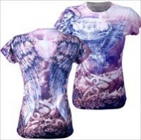 Hot Leathers Angel Wings Ladies Sublimation T-Shirt (Multi, X-Large) Hot Leathers Angel Wings Ladies Sublimation T-Shirt (Multi, X-Large)